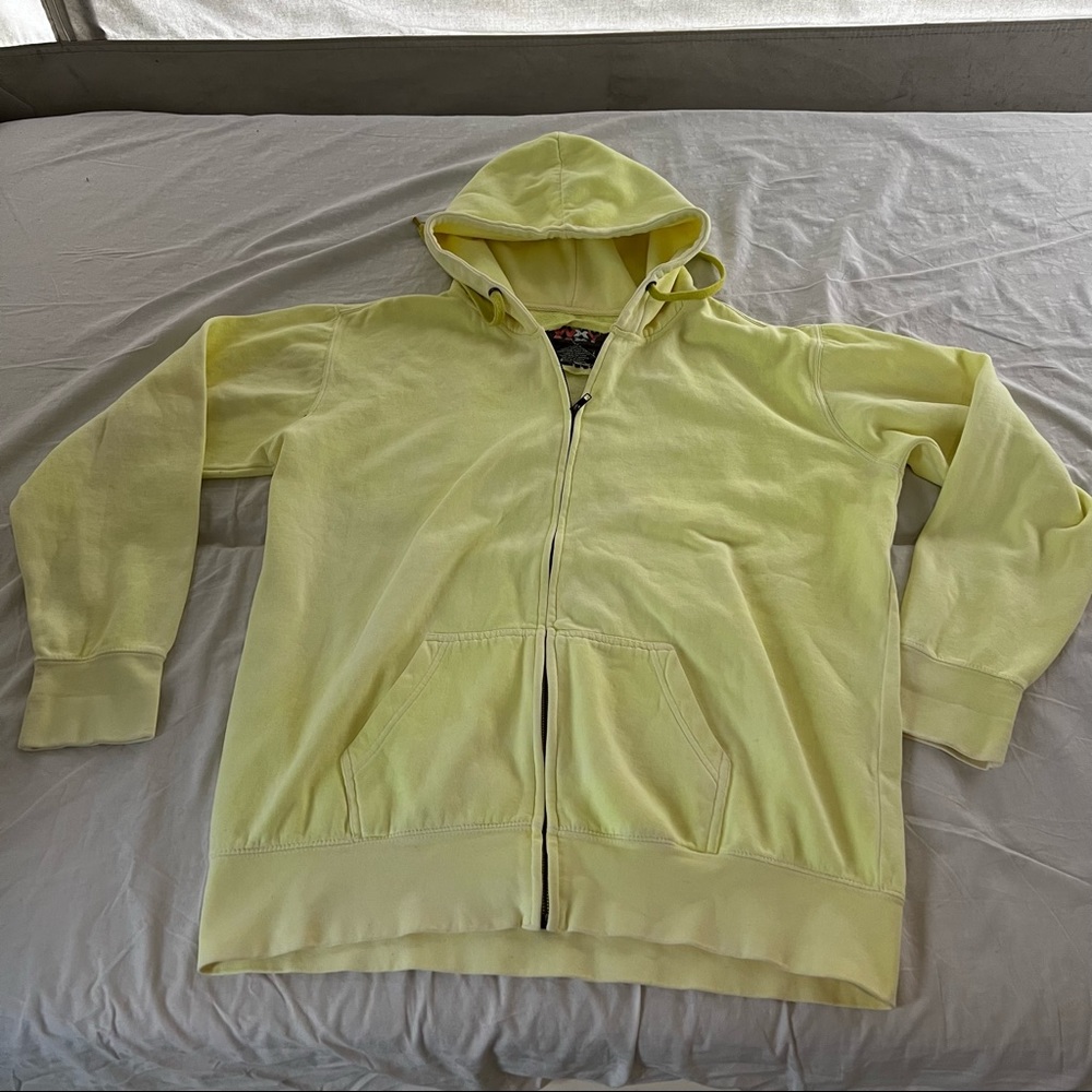 vtg Neon Yellow Cotton hoodie XL mens